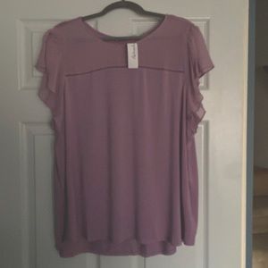 Reitmans Lavender Purple Short Sleeve Ruffle Blouse